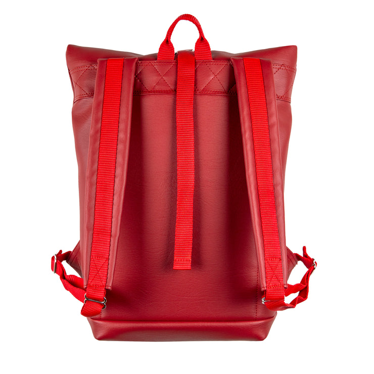 bright red herschel backpack H.ELIX Ruby rolltop backpack